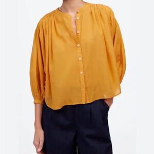 J. Crew Balloon Blouse – Mustard Yellow | Size Small | NWOT ✨